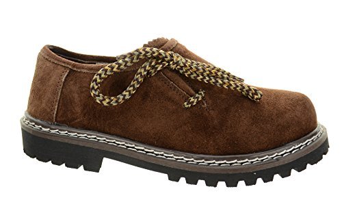 Damen Trachtenschuh Haferlschuh Halbschuh Haferl Wild Leder Dunkelbraun (41)