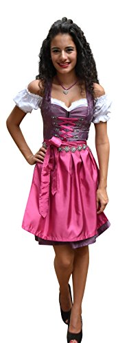 Dirndl Set Trachtenkleid 486GT Lila geblümt Gr 34 bis 42 34