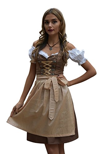 Dirndl Set Trachtenkleid 488GT Braun geblümt Gr 34 bis 42 36