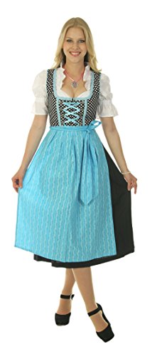 Trachtenpoint Dirndl A457 mit Bluse und Schürze 3 teilig, Größe 44