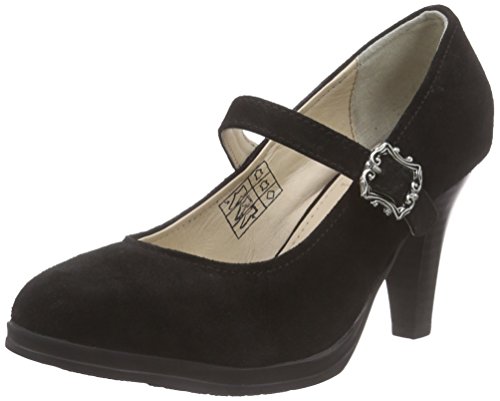 Bergheimer Trachtenschuhe Burgi, Damen Pumps, Schwarz (black), 40 EU