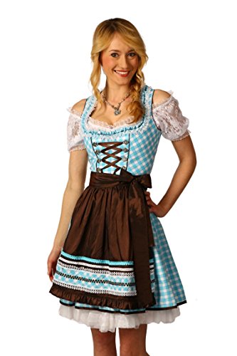 Mini Dirndl: Nina türkis / braun 38