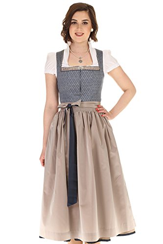 Hammerschmid Damen Dirndl lang Frillensee Dirndl blau 80cm