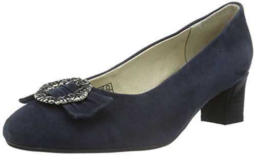 Bergheimer Trachtenschuhe Rosi, Damen Pumps, Blau (Navy), 39 EU