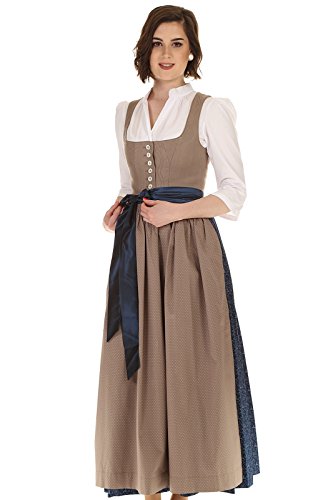 Hammerschmid Damen Dirndl lang Schliersee festliches Dirndl beige