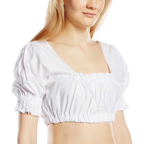 Dirndlbluse, weiß, Trachtenbluse, Dirndl Bluse, Trachtenmode für Damen Gr. 48