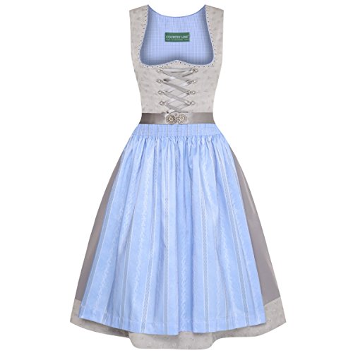 Midi Dirndl Gabi in Grau von Country Line, Größe:36, Farbe:Grau