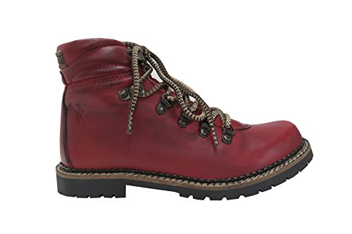 Damen Boot Schuhe Stiefel Nappa rot Trachtenstiefel