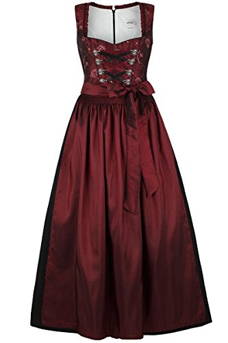 Damen Stützle Dirndl lang festlich weinrot, weinrot, 44