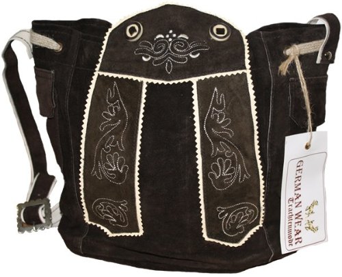 Damen Trachtentasche Dirndl Taschen Trachten ledertasche Dunkelbraun