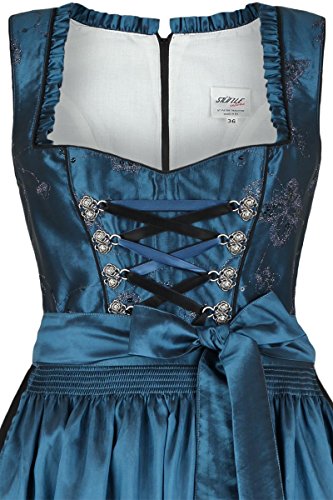 Damen Stützle Dirndl lang festlich blau, blau, 48 Trachtendirndl.de