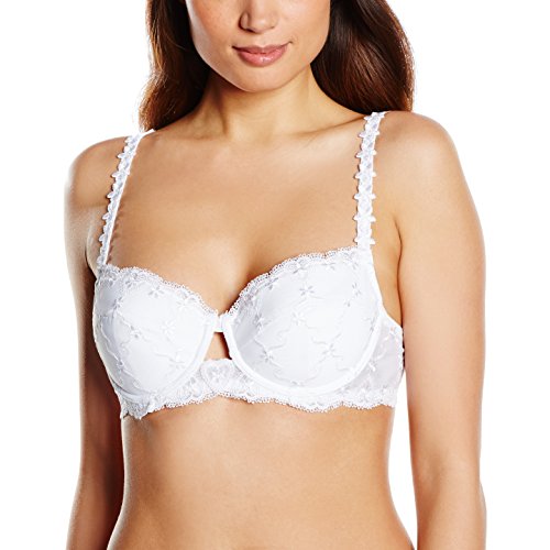 Susa Damen Dirndl BH Wiesn-Zauber Push-Up 7979, Gr. 90D, Weiß (weiß 003)