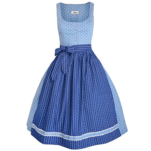 Midi Dirndl Irmi in Hellblau von Almsach, Größe:42, Farbe:Hellblau