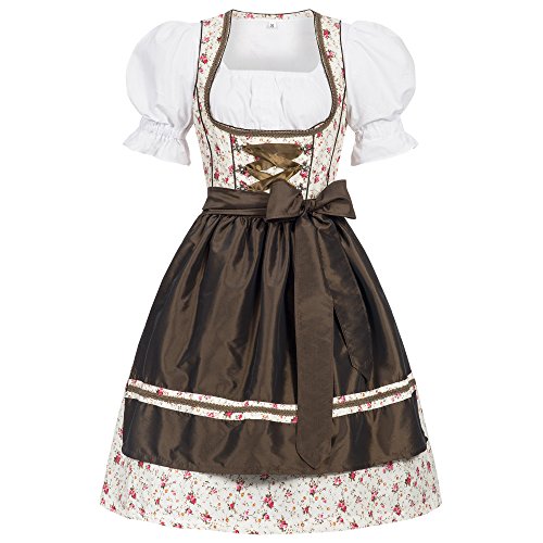 Dirndl Set Erna Beige Blümchen Gr. 42