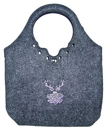 Trachtentasche kleiner Shopper mit Hirsch Anthrazit