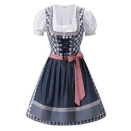 3tlg. Dirndl, Canvalite 3tlg. Dirndl Set – Trachtenkleid, Bluse, Schürze