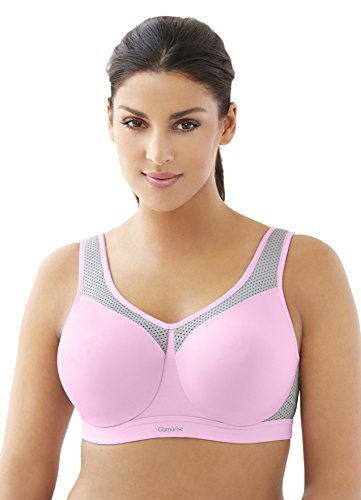 Glamorise Damen Dirndl Bügel-Sport-BH für Hohe Belastung, Rosa (Rosa/Grau 667), 95F