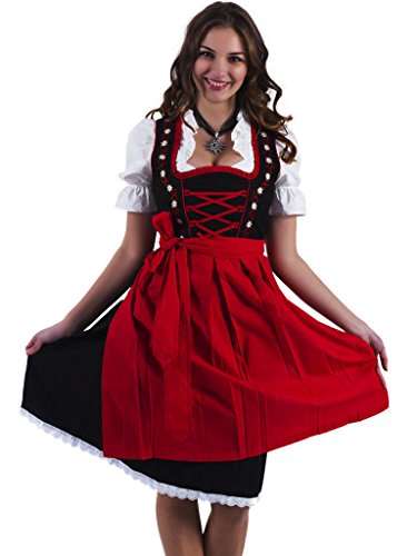 Alpenmärchen, 3tlg. Dirndl-Set – Trachtenkleid, Bluse, Schürze