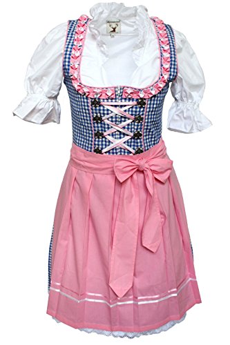 3tlg. Dirndl-Set – Trachtenkleid, Bluse, Schürze