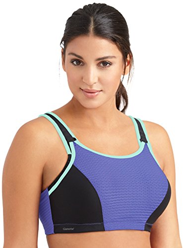 Glamorise Damen Dirndl Sport-BH mit Verstellbaren Bügeln, Violett (Lila/Schwarz 501), 85B