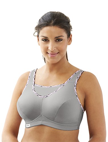 Glamorise Damen Dirndl Sport-Bustier Bh mit Perfektem Halt, Grau (Grau 40), 105G