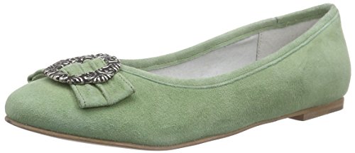 Bergheimer Trachtenschuhe christl, Damen Geschlossene Ballerinas, Grün (Lt. Green), 38 EU