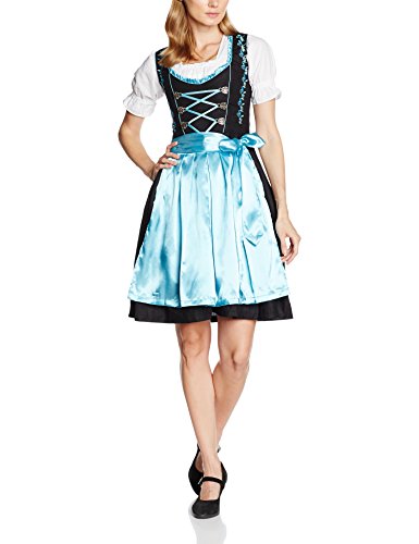 Gaudi-Leathers Dirndl Set 3 Teilig. Trachtenkleid, Dirndl Bluse, passender Schürze in Schwarz