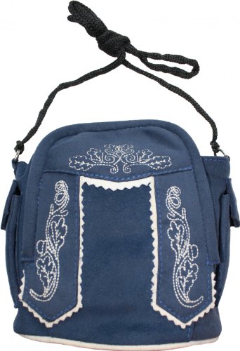 Damen Handtasche Trachtentasche Dirndl Taschen Trachten Leder-Imitat, Frabe:Dunkelblau