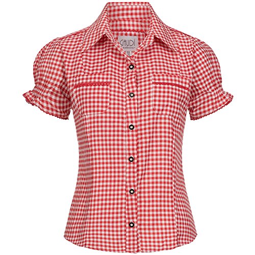 Trachtenbluse Mala rot weiß kariert Größe 44